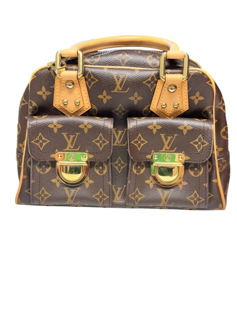 Louis Vuitton Manhattan Top Handle Bag PM Brown Canvas - Picture 2 of 16